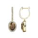 1 - Ilona Oval Cut Smoky Quartz and Diamond Halo Dangling Earrings 