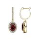 1 - Ilona Oval Cut Red Garnet and Diamond Halo Dangling Earrings 