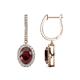 1 - Ilona Oval Cut Red Garnet and Diamond Halo Dangling Earrings 