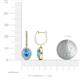 3 - Ilona Oval Cut Blue Topaz and Diamond Halo Dangling Earrings 