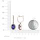 3 - Ilona Oval Cut Blue Sapphire and Diamond Halo Dangling Earrings 