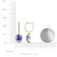 3 - Ilona Oval Cut Tanzanite and Diamond Halo Dangling Earrings 