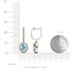 3 - Ilona Oval Cut Aquamarine and Diamond Halo Dangling Earrings 