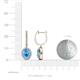 3 - Ilona Oval Cut Blue Topaz and Diamond Halo Dangling Earrings 