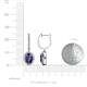 3 - Ilona Oval Cut Iolite and Diamond Halo Dangling Earrings 