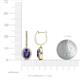 3 - Ilona Oval Cut Iolite and Diamond Halo Dangling Earrings 