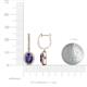 3 - Ilona Oval Cut Iolite and Diamond Halo Dangling Earrings 