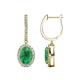 1 - Ilona Oval Cut Emerald and Diamond Halo Dangling Earrings 