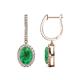 1 - Ilona Oval Cut Emerald and Diamond Halo Dangling Earrings 