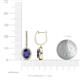 3 - Ilona Oval Cut Blue Sapphire and Diamond Halo Dangling Earrings 
