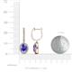 3 - Ilona Oval Cut Tanzanite and Diamond Halo Dangling Earrings 