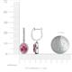 3 - Ilona Oval Cut Pink Tourmaline and Diamond Halo Dangling Earrings 