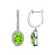 1 - Ilona Oval Cut Peridot and Diamond Halo Dangling Earrings 