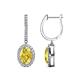 1 - Ilona Oval Cut Yellow Sapphire and Diamond Halo Dangling Earrings 