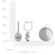3 - Ilona Oval Cut Lab Grown Diamond and Natural Diamond Halo Dangling Earrings 