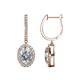 1 - Ilona Oval Cut Lab Grown Diamond and Natural Diamond Halo Dangling Earrings 