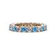 1 - Ellen 3.00 mm Blue Topaz and Diamond Eternity Band 
