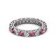 2 - Ellen 3.00 mm Rhodolite Garnet and Diamond Eternity Band 