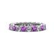 1 - Ellen 3.00 mm Amethyst and Lab Grown Diamond Eternity Band 