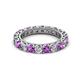 2 - Ellen 3.00 mm Amethyst and Lab Grown Diamond Eternity Band 