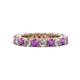 1 - Ellen 3.00 mm Amethyst and Lab Grown Diamond Eternity Band 