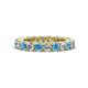 1 - Ellen 3.00 mm Blue Topaz and Lab Grown Diamond Eternity Band 