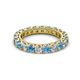 2 - Ellen 3.00 mm Blue Topaz and Lab Grown Diamond Eternity Band 