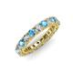3 - Ellen 3.00 mm Blue Topaz and Lab Grown Diamond Eternity Band 