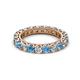 2 - Ellen 3.00 mm Blue Topaz and Lab Grown Diamond Eternity Band 