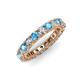 3 - Ellen 3.00 mm Blue Topaz and Lab Grown Diamond Eternity Band 