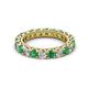 2 - Ellen 3.00 mm Emerald and Lab Grown Diamond Eternity Band 