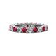 1 - Ellen 3.00 mm Ruby and Lab Grown Diamond Eternity Band 