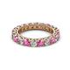 2 - Ellen 3.00 mm Pink Sapphire and Lab Grown Diamond Eternity Band 