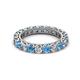 2 - Ellen 3.00 mm Blue Topaz and Lab Grown Diamond Eternity Band 