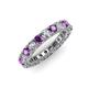 3 - Ellen 3.00 mm Amethyst and Lab Grown Diamond Eternity Band 