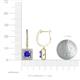 3 - Ilona (5.5mm) Princess Cut Tanzanite and Round Diamond Halo Dangling Earrings 