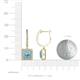3 - Ilona (5.5mm) Princess Cut Aquamarine and Round Diamond Halo Dangling Earrings 