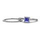 1 - Junia 5.50 mm Princess Cut Tanzanite and Round Diamond Bridal Set Ring 