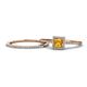 1 - Junia 5.50 mm Princess Cut Citrine and Round Diamond Bridal Set Ring 