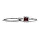 1 - Junia 5.50 mm Princess Cut Red Garnet and Round Diamond Bridal Set Ring 
