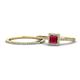 1 - Junia 5.50 mm Princess Cut Lab Created Ruby and Round Diamond Bridal Set Ring 