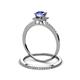 3 - Junia 5.50 mm Princess Cut Tanzanite and Round Diamond Bridal Set Ring 