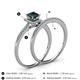 4 - Junia 5.50 mm Princess Cut London Blue Topaz and Round Diamond Bridal Set Ring 