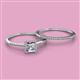 2 - Junia 5.50 mm Princess Cut Diamond and Round Diamond Bridal Set Ring 