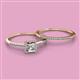 2 - Junia 5.50 mm Princess Cut Diamond and Round Diamond Bridal Set Ring 