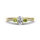1 - Arista Classic Oval Cut Diamond and Round Peridot Three Stone Engagement Ring 