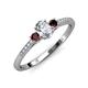 3 - Arista Classic Oval Cut Diamond and Round Red Garnet Three Stone Engagement Ring 