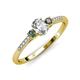 3 - Arista Classic Oval Cut Diamond and Round Lab Created Alexandrite Three Stone Engagement Ring 
