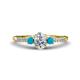 1 - Arista Classic Oval Cut Diamond and Round Turquoise Three Stone Engagement Ring 