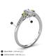 4 - Arista Classic Oval Cut Lab Grown Diamond and Round Peridot Three Stone Engagement Ring 
